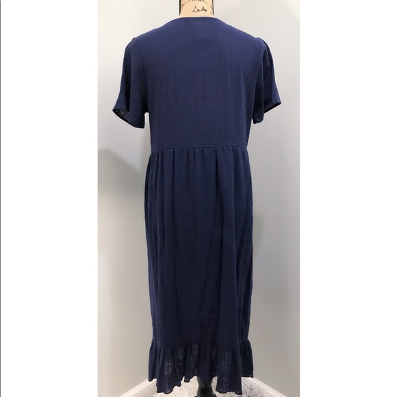 ❌SOLD❌ New Navy Dress with Ruffle Hem - Picture 2 of 4